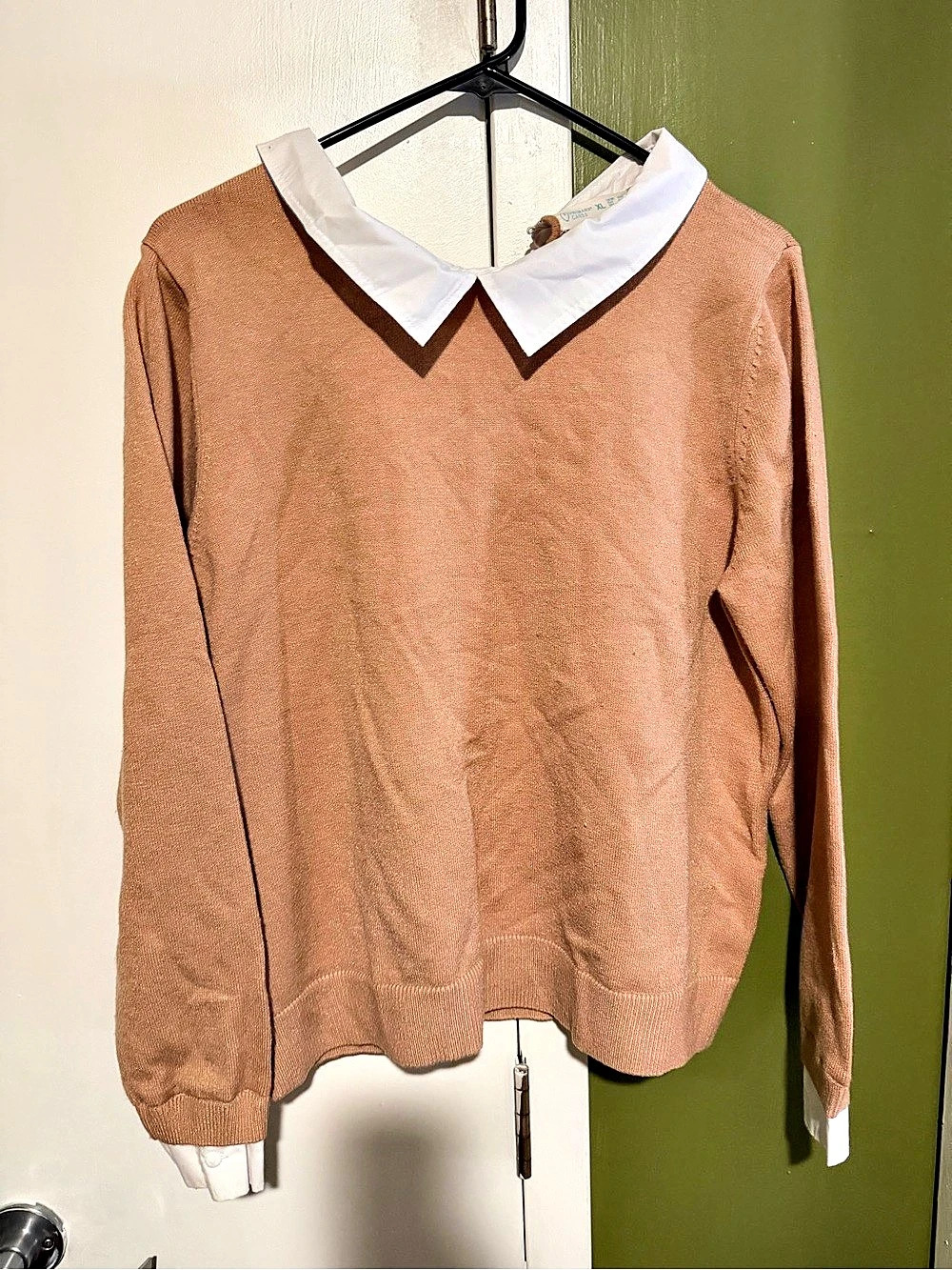 Brown Collared Knit Sweater